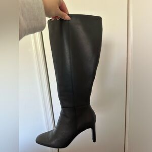 Black Knee High Boots Wide Calf
